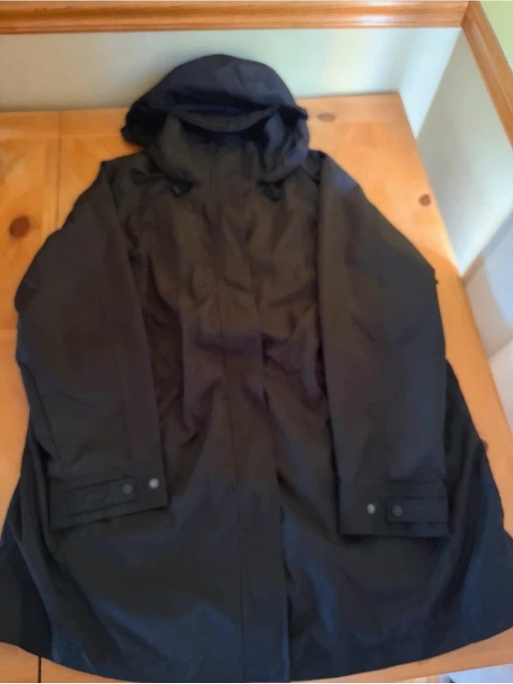 Women’s Ava & Viv Hooded Black Coat - Classic Weatherproof Jacket 3XL
